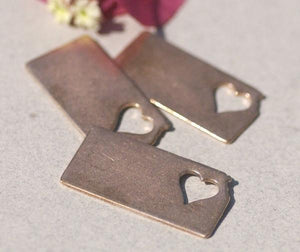 Kansas State Cutout Heart Blanks Variety of Metals