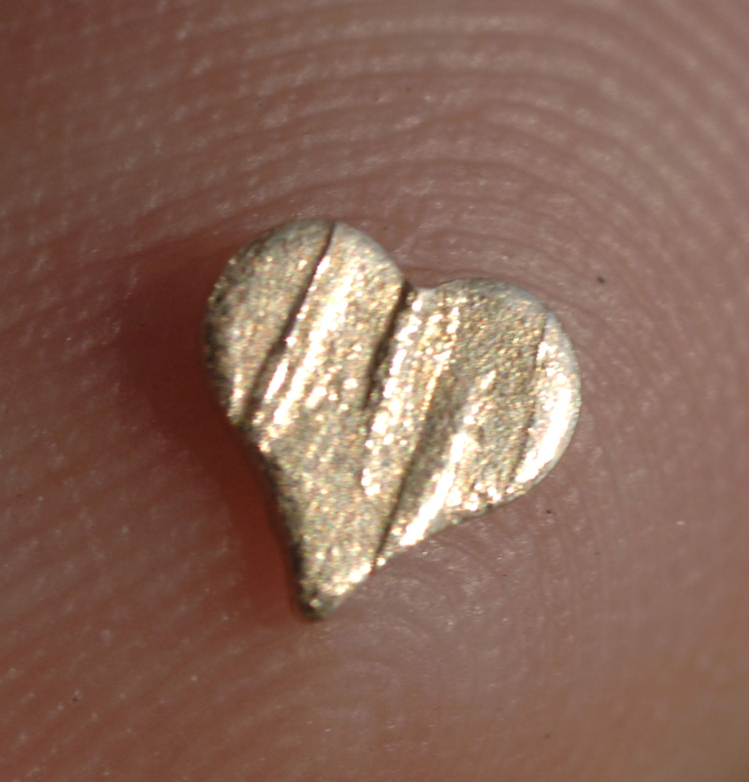 Textured Stripes - Tiny metal Heart Perfect blanks 2.5mm x 2.6mm