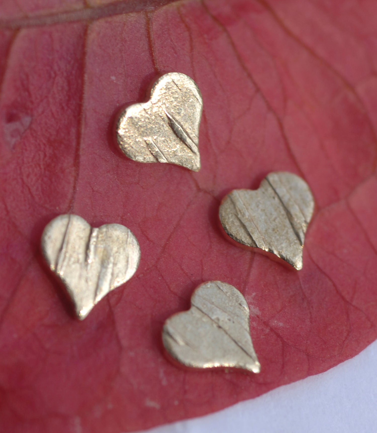 Textured Stripes - Tiny metal Heart Perfect blanks 2.5mm x 2.6mm