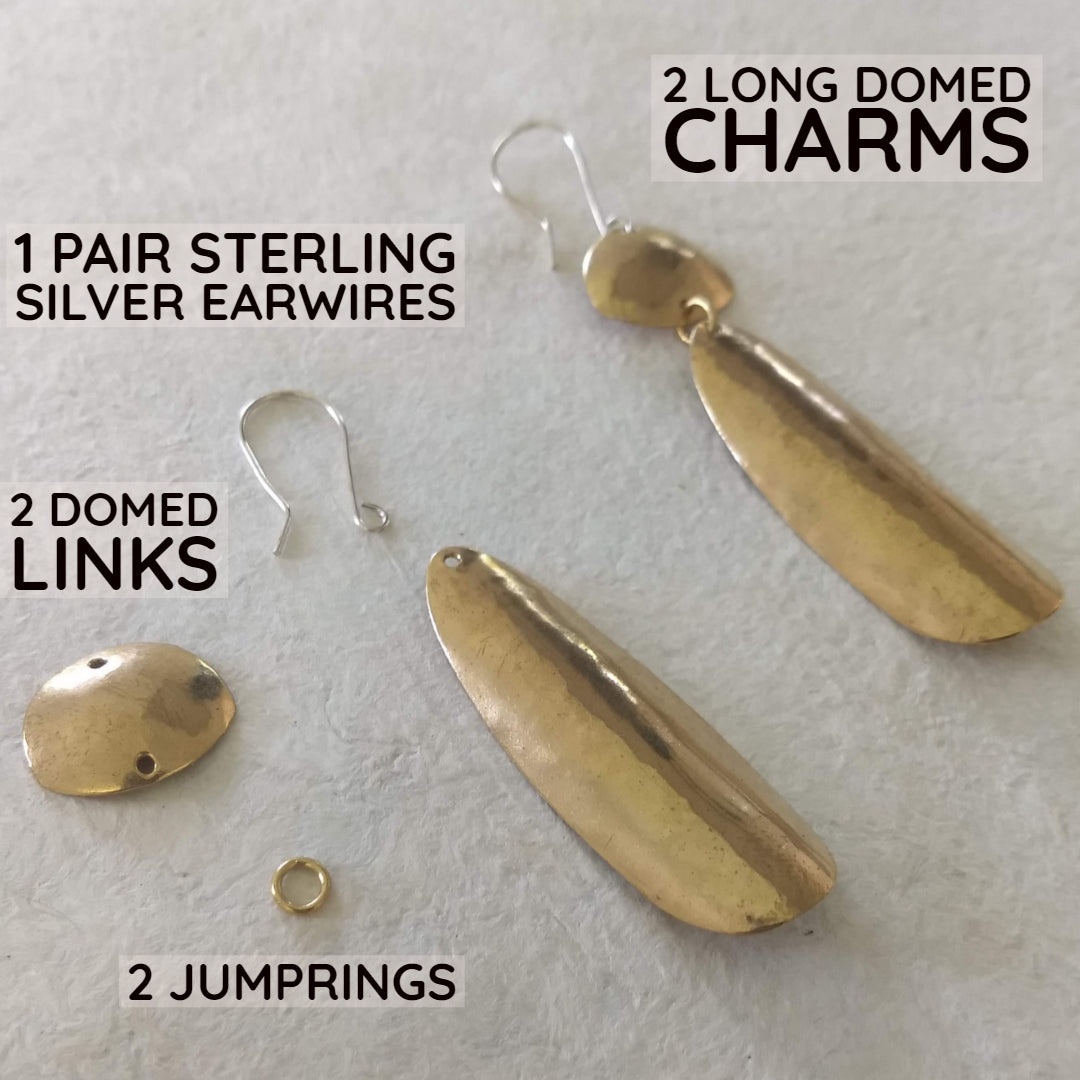 Simple Lightly Hammered Long Teardrop Earring Kit