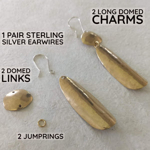 Simple Lightly Hammered Long Teardrop Earring Kit