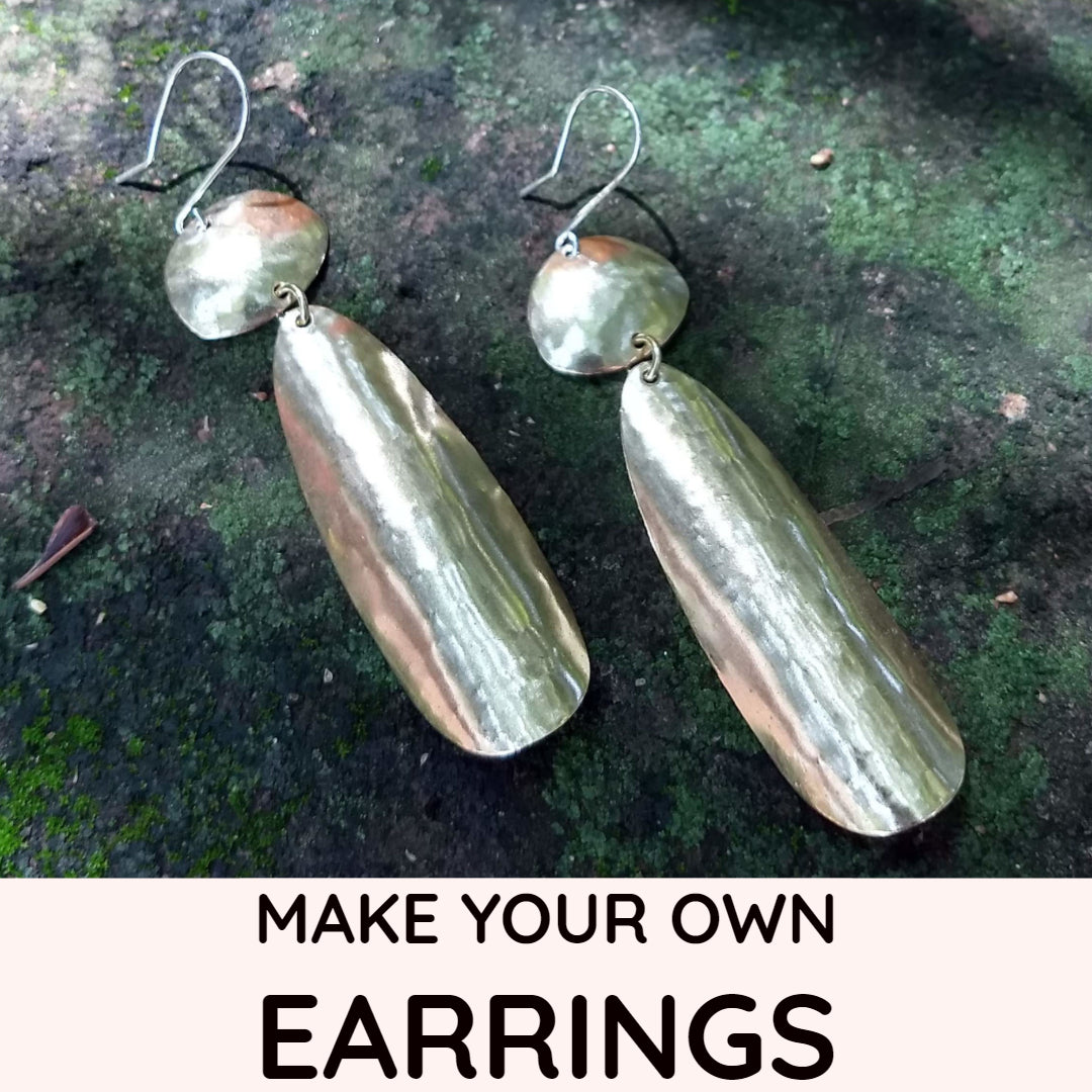 Simple Lightly Hammered Long Teardrop Earring Kit