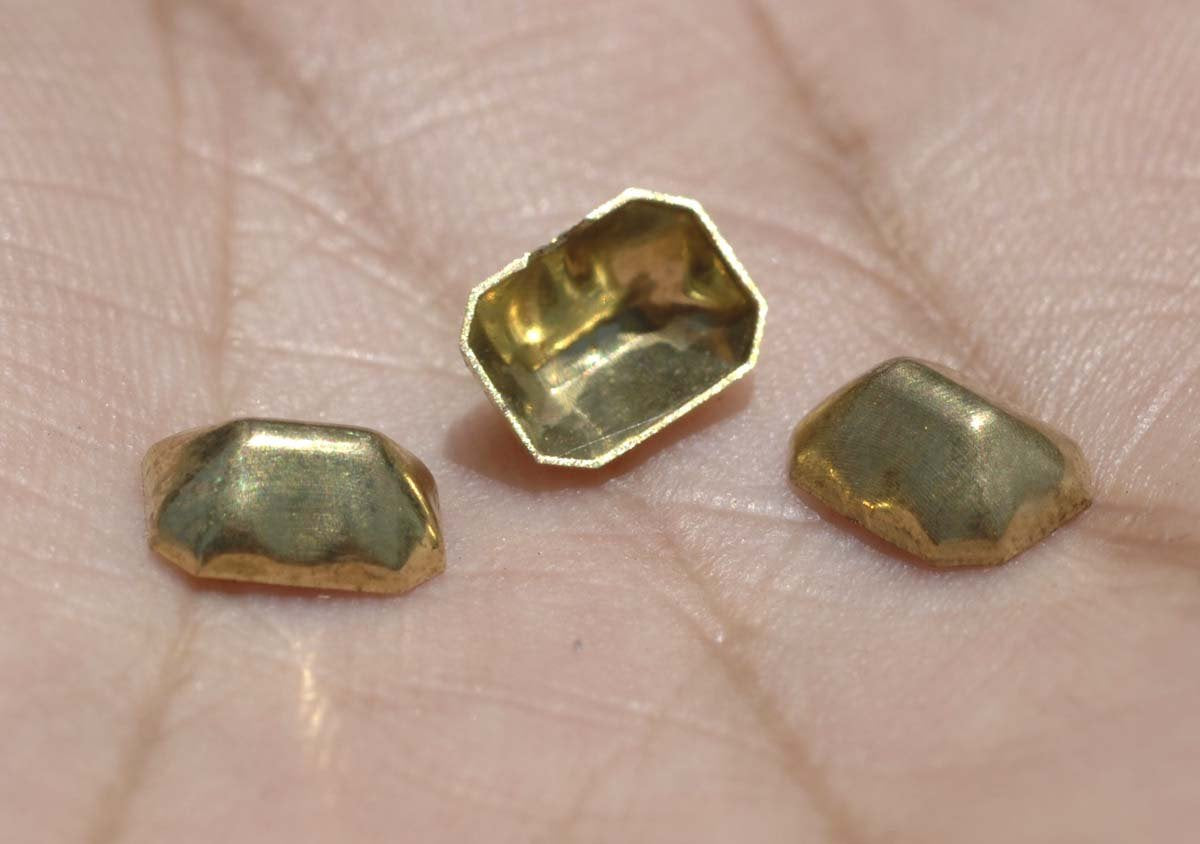 Diamond Bezel ,Terminators Finials Shape 7.5 x 5.5mm 2.8 Tall, Finding Jewelry Metalworking Finding Variety Metals