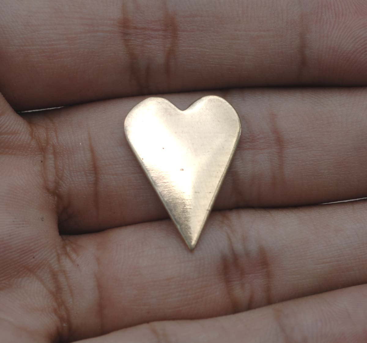 Pointy Heart Shape, 22.3mm x 16.5mm Blanks Cutout for Enameling Stamping Texturing, Variety of Metals, - 6 pieces