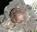 Domed Disc in Flower Pattern for Finding Jewelry Metalworking Finding Blanks, Variety of Metals