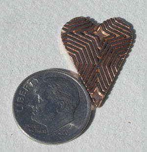 Pointy Heart Blank with Texture 22mm x 16mm Variety of Metals, Charms for Jewelry Making Metalworking - Jewelry Supplies 6 Pieces