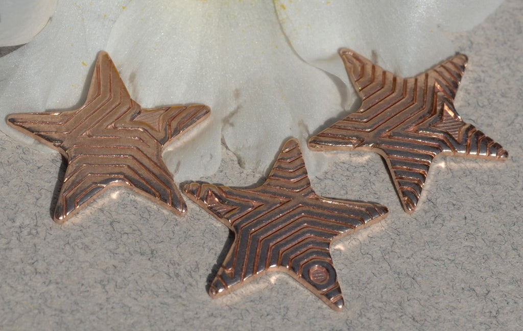 Star in Hexagon Pattern 17mm Cutout for Enameling Stamping Texturing Soldering Blanks - Variety of Metals