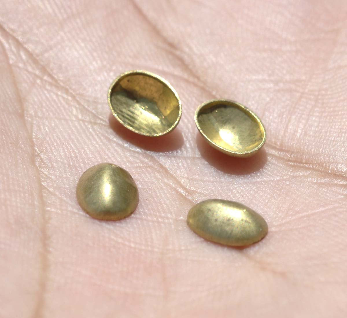 Oval Caps, Terminators Finials Shape , Jewelry Finding, Available in a Variety Metals, 8.6 x 6.6mm 2.8 Tall