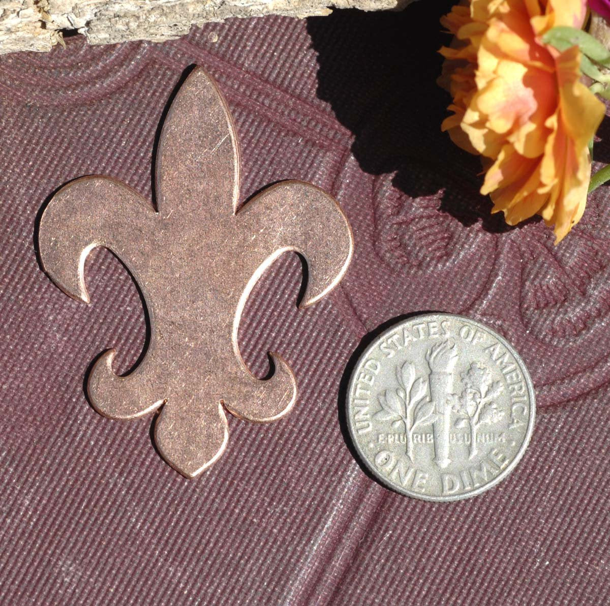 Fleur De Lis Charm 39mm x 29.6mm for Enameling Stamping Texturing Blank - Metal Supplies, Variety of Metals