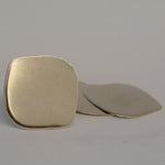 Organic freeform wide oval shapes - metal blanks for hand stamping - nickel Mexican silver