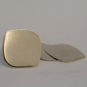 Organic freeform wide oval shapes - metal blanks for hand stamping - nickel Mexican silver