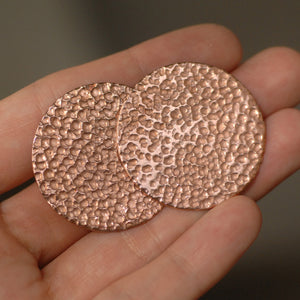 Blank 40mm Hammered Pattern 20G Metal Disc with Hole, Enameling