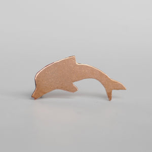 Dolphin Shapes 33mm x 22mm Metal Blanks - Solid Bronze