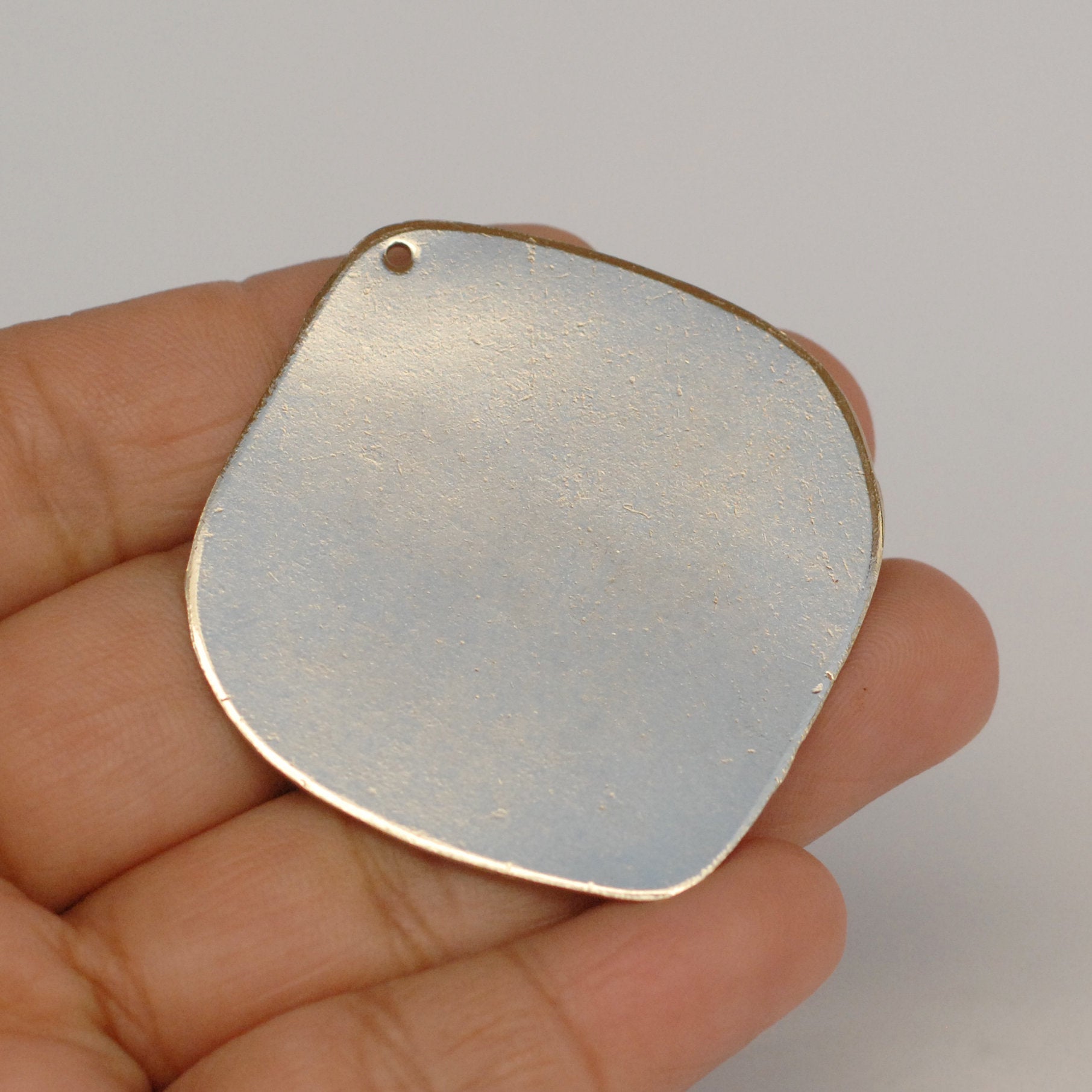 Organic freeform wide oval shapes - metal blanks for hand stamping - nickel Mexican silver