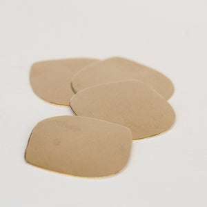 Organic freeform wide oval shapes - metal blanks for hand stamping - Solid Bronze