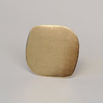Organic freeform wide oval shapes - metal blanks for hand stamping - Solid Bronze