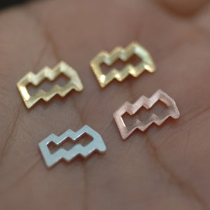 My MOST tiny Aquarius zodiac sign shapes 24g Mini miniature metal blanks for making jewelry copper, brass, bronze, sterling silver 925