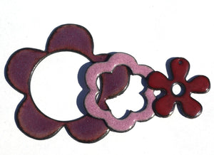 Moon Cheshire Woodgrain Pattern 20mm x 17.6mm for Blanks Enameling Stamping Texturing Soldering - 4 pieces