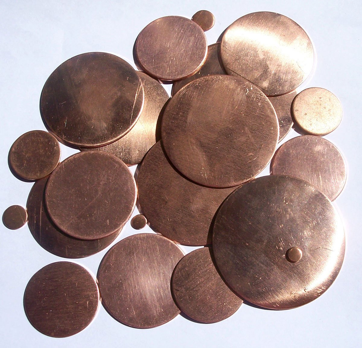 Flat Copper Disc 26mm 26G Metal Blank - Jewelry Supplies - 5 Pieces
