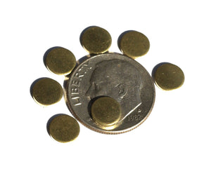 Brass Disc 6mm Circle Blank Cutout for Soldering Stamping Texturing - 16 pieces