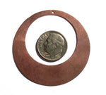 Copper Hoops 45mm 26g for Earrings or Blanks Pendant Offset Circle for Enameling Stamping Texturing - 4 pieces