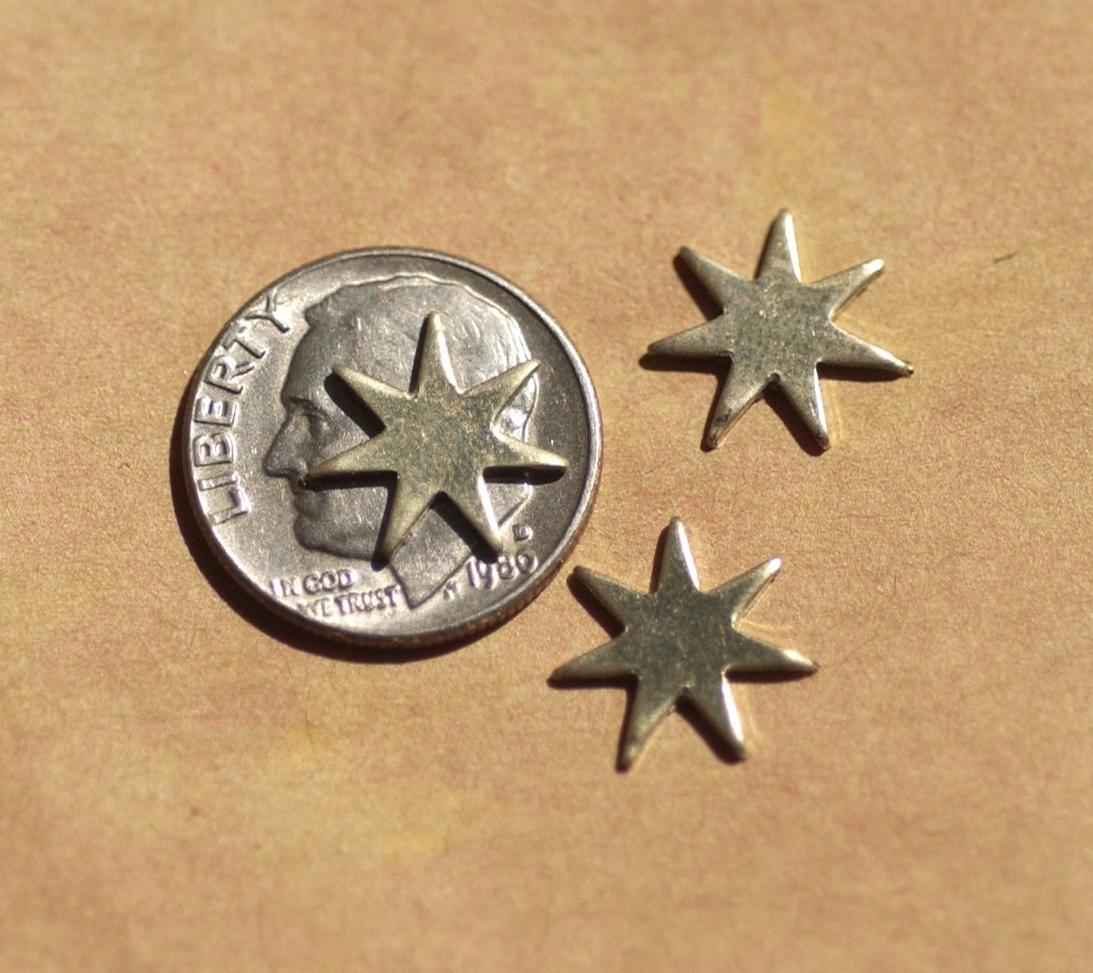 Nickel Silver Fireworks Blank 7 pointed Star for Soldering or Stamping - Jewelry Supplies by SupplyDiva