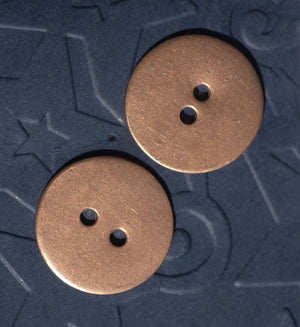 Buttons Copper with two Holes 20mm 20g Blanks Cutout for Enameling Stamping Texturing Blanks Variety Metals