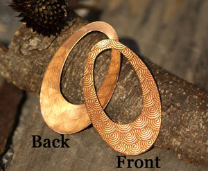 Copper Teardrop 56mm x 34mm Spiral Pattern Blanks Shape Cutout Blank for Enameling Metalworking Jewelry Making