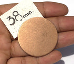 Copper Jewelry Disc 38mm 18G Blanks Cutout for Enameling Stamping Texturing Soldering, Jewelry Supplies - 4 Pieces