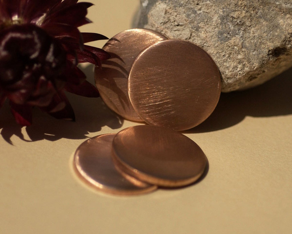 Blank Copper 20mm Disc 16G Enameling Stamping Texturing Blanks - Jewelry Supplies - 4 Pieces