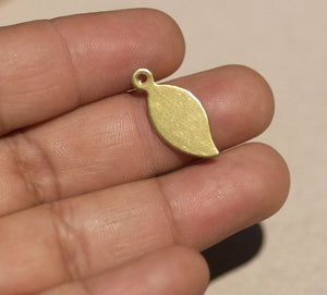 Brass Blank Leaf 20mm x 9mm - Leaves 22G with hole Shape for Blanks Metalwork Stamping Texturing - Jewelry Charm - 6 pieces
