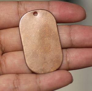 Large Dog Tag 42mm x 25mm Cutout Shape with hole for Stamping Metalwork Texturing Blanks - 4 pieces