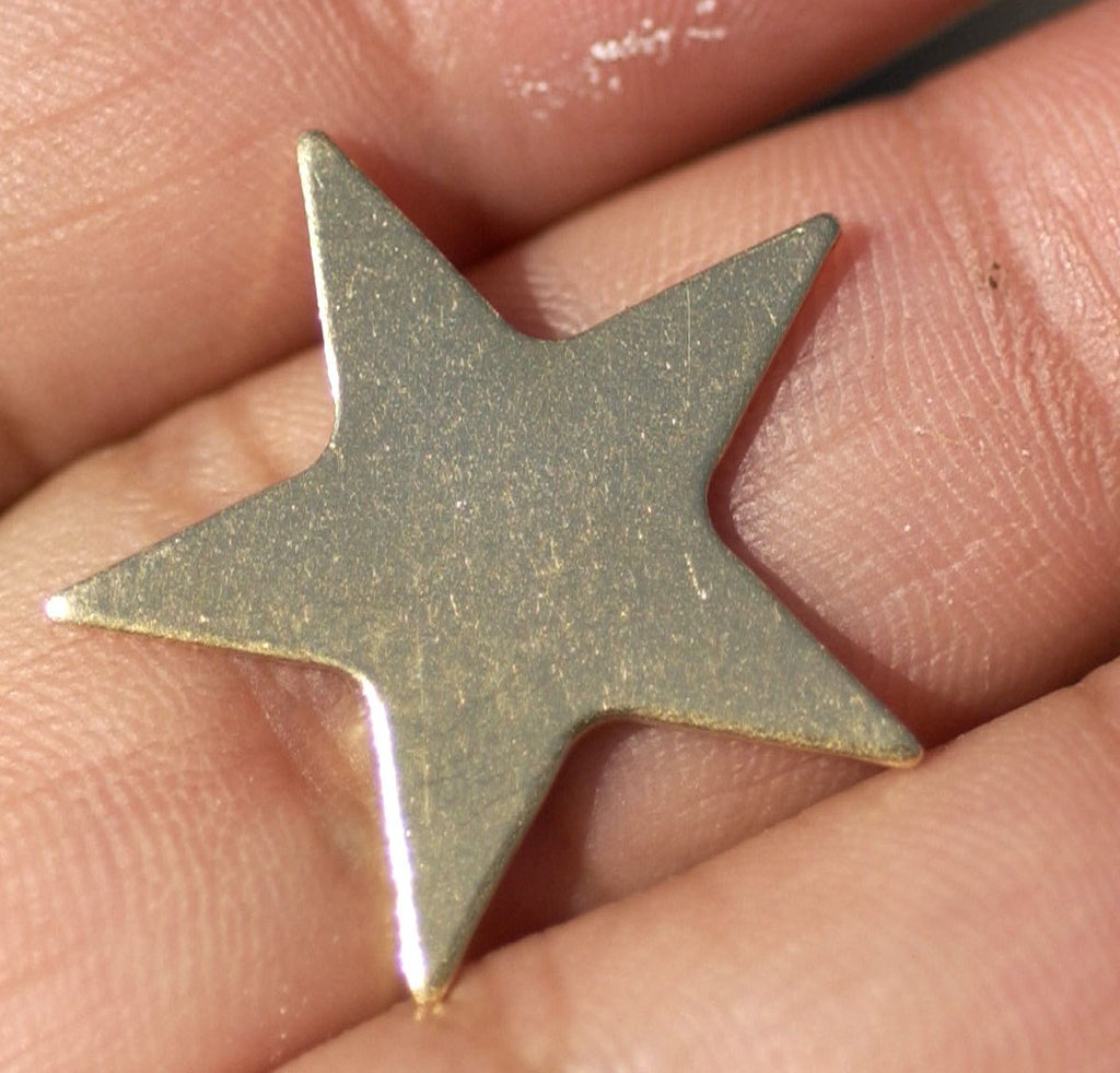 Brass Star 20g Blank Cutout for Metalworking Stamping Texturing Soldering Blanks - 6 pieces