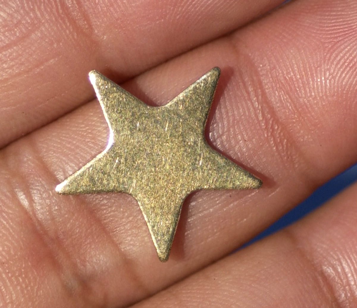 Bronze Stars 17mm Blank Cutout Shape Charms for Metalworking Stamping Texturing Soldering Blanks Blanks