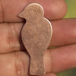 Copper Perched Bird in Lotus Flowers 26g Texture Blanks for Metalworking Enameling Stamping Texturing