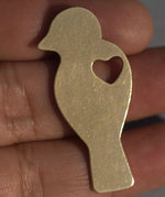 Bronze Blank Perched Bird with Heart for Metalworking Stamping Texturing Blanks