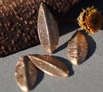 Bronze Blanks Shapes - Woodgrain Textured Leaf - Leaves - Tree Fall Greenery Leaf 3D 30mm x 12mm shape Blank