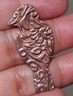 Copper Perched Bird in Lotus Flowers 26g Texture Blanks for Metalworking Enameling Stamping Texturing