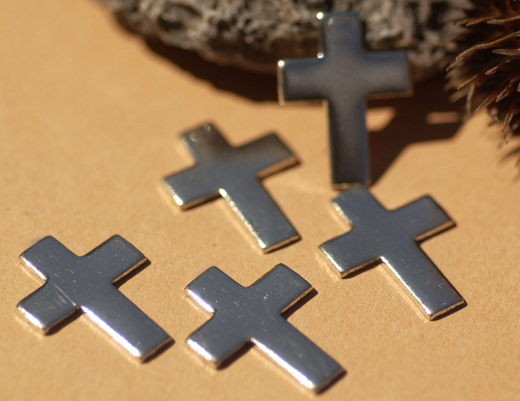 Nickel Silver Blank 18mm x 14mm Classic  Religious Cross Blanks Cutout for Stamping Texturing