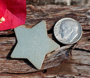 Nickel Silver Star Blank 24G 30mm Cutout for Stamping Texturing Soldering Enameling Charm - Jewelry Supplies