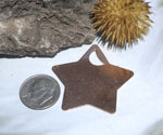 Copper or Brass or Bronze or Nickel Silver Star with moon Blank 24g 36mm for Enameling Stamping Texturing Soldering Pendant Jewelry Making