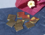 Bronze 22g 8mm Square Blank Cutout for Metalworking Stamping Texturing Jewelry Making Blanks - 12 Pieces