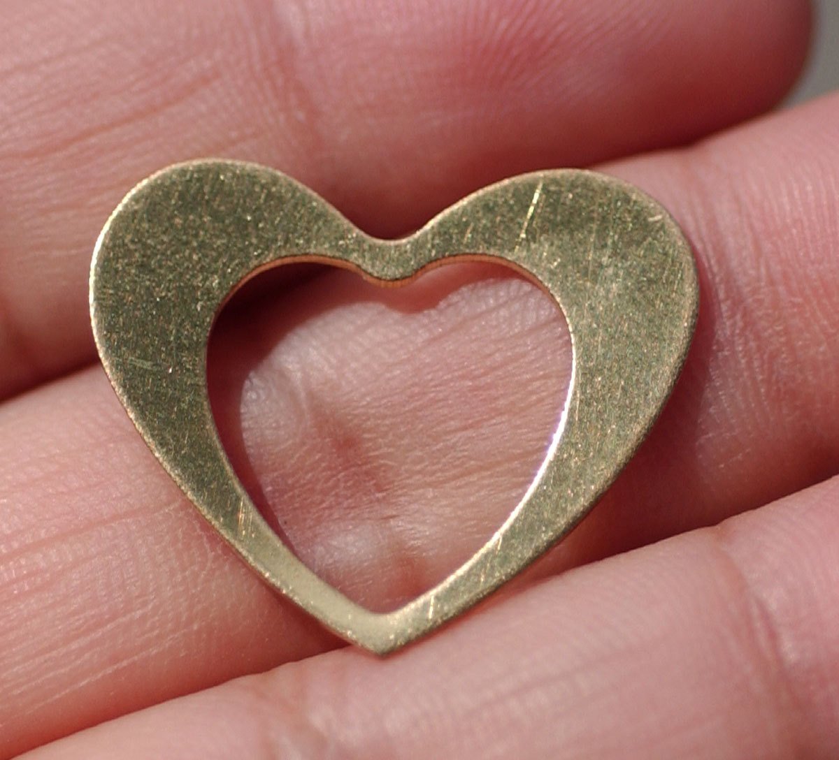 Brass or Bronze Classic Heart in Heart 24.5mm x 21mm 24g Blank Frame Cutout for Metalworking Stamping Texturing Soldering Blanks - 5 pieces