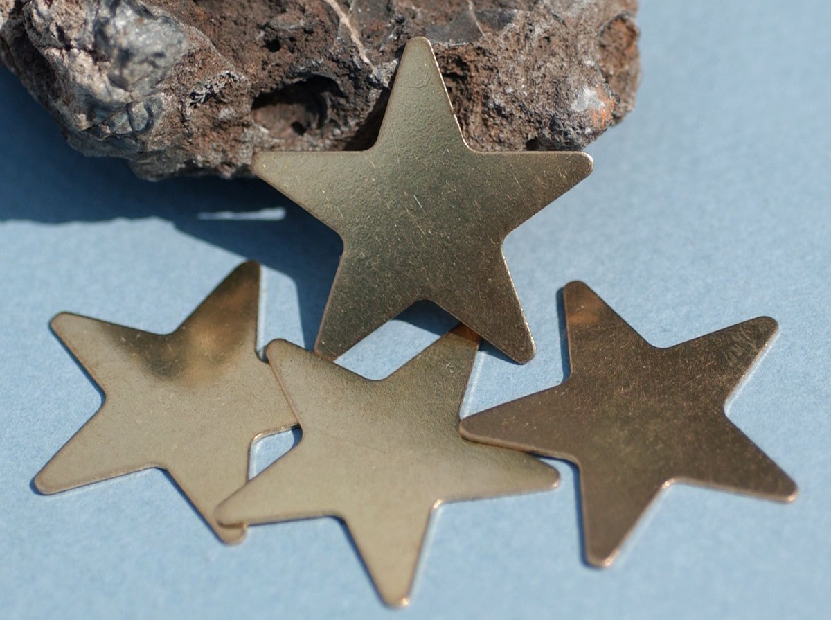 Brass or Bronze Star 30mm 24g Blanks for Metalworking Soldering Stamping Texturing Blank