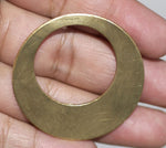 Bronze Hoops Blank 40mm  for Earrings or Pendant Offset Circle for Blanks Metalworking Stamping Texturing - 4 pieces
