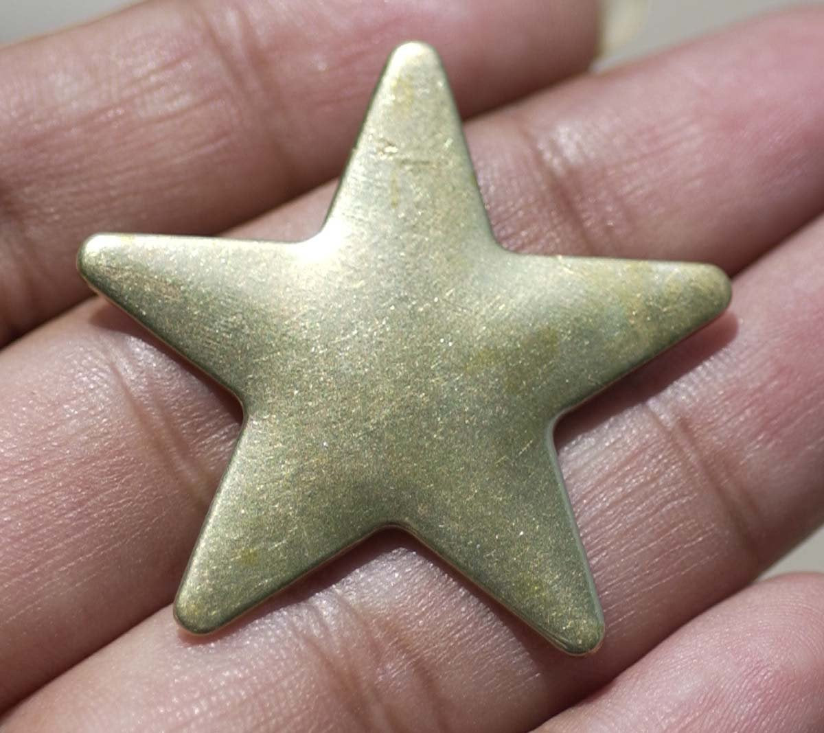 Brass Star Blank 20g 36mm Metalworking Cutout Blanks Figure for Soldering Stamping Texturing