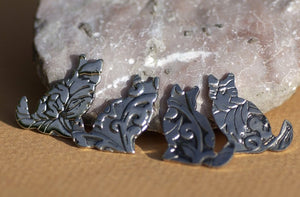 Nickel Silver Blank Cats Lotus Flower Textured for Metalworking Soldering Stamping Texturing Blanks