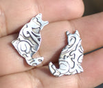 Nickel Silver Blank Cats Lotus Flower Textured for Metalworking Soldering Stamping Texturing Blanks