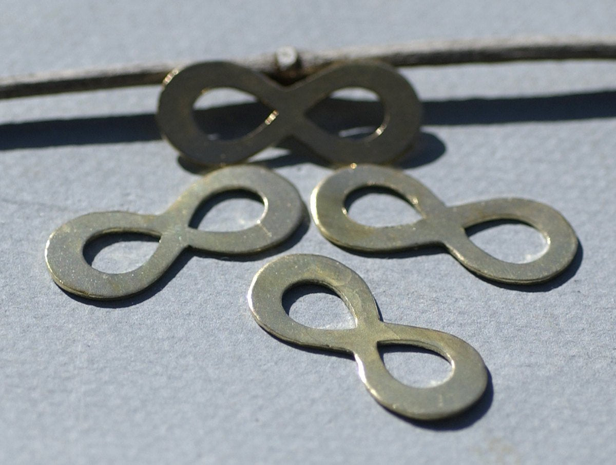 Brass Blank Infinity Symbol Cutout Shape for Metalworking Blanks Shape Form - 4 pieces