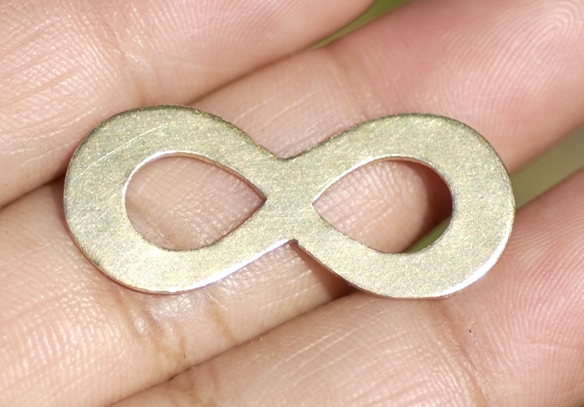 Brass Blank Infinity Symbol Cutout Shape for Metalworking Blanks Shape Form - 4 pieces